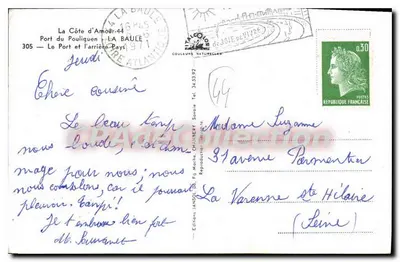Porto de Pouliguen — La Baule — Éditions JANSO 1971 — Verso