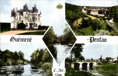 Guémené-Penfao — Castelo, paisagem e ponte — L. Atl. Cim