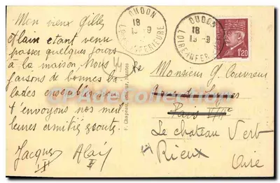 Oudon (Loire-Inf.) — A Igreja — Edit. Marsale, burallers — Verso
