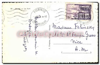 Port w Pornic — widok portu z łódkami — wydawca F. Chapeau, Nantes, numer seryjny nie widoczny — Rewers