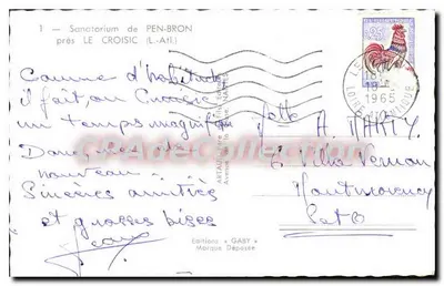 Sanatório de Pen-Bron — perto de Le Croisic (L.-Atl.) — Gaby — Verso