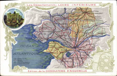 Loire-Inférieure — Carte postale illustrée — Édition de la Chocolaterie d'Aiguebelle