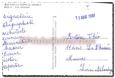 Mauves-sur-Loire — Vista aérea — Edições Combier, n° 6410 A — Verso