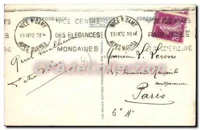 Juan-les-Pins — Banho de Sol — editor Adia, n° 137 — Verso
