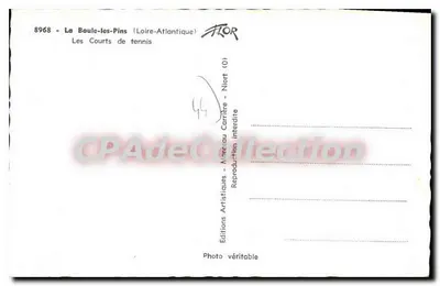La Baule-les-Pins — Szkoleń tenisowe — Wydawnictwo Artystyczne Niort — Rewers