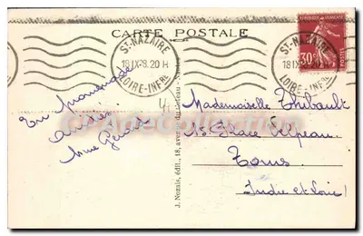 La Turballe (Loire-Inférieure) — Colheita do sal marinho no verão — J. Nozais, editor — Verso