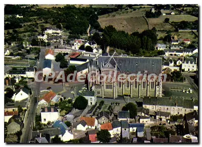 Vista aérea de Guéméné-Penfao — Igreja — Bilhete postal antigo de Coleção
