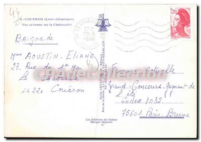 Coufron (Loire-Atlantique) — Widok lotniczy na Chabossière — Wydawnictwo Gabiera — Rewers