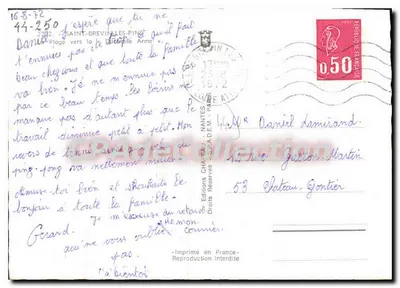 Praia de Saint-Brevin-les-Pins — vista animada — Edições Château — Verso