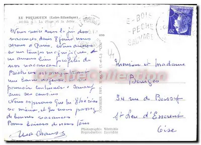 Le Pouliguen (Loire-Atlantique) — A Praia e a Ponta — Fotografia IMP. MACON — Verso