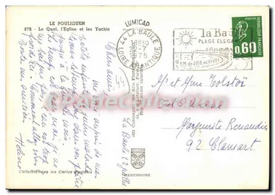 O Quai, a Igreja e os Yachts — La Baule — Editor IRIS — Verso