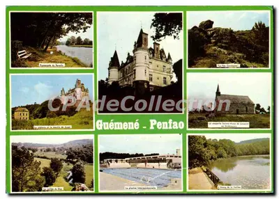 Guémené-Penfao — vista panorâmica com castelo, capela, piscina e paisagens — Edições Artaud & Cie
