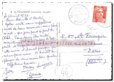 Le Pouliguen (Loire-Inf.) — Il porto — Edizione J. Larentière, n° 44 — Verso
