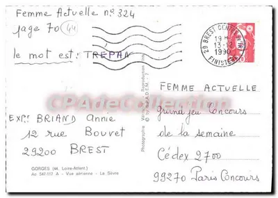 Vue aérienne de Gorges (44) — La Sèvre — éditeur FEMME ACTUELLE n°324 — Verso