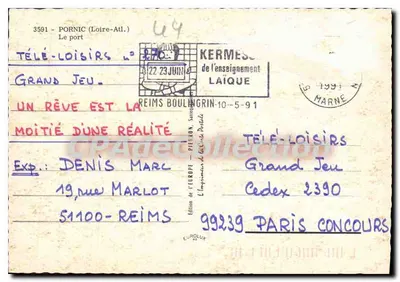 Port w Pornic — Loire-Atlantique — wydawnictwo Télé-Loisirs n° 3591 — Rewers