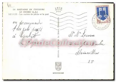 Le Croisic (L.A.) — Os armários de pesca e o porto — Edições de A.C.O.S. n° MX 9 133 — Verso
