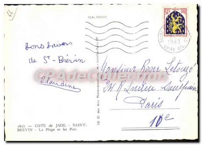 Jadeküste - Saint-Brevin - Die Strand und die Kiefern — C. P. A. — n°1627 — Rückseite