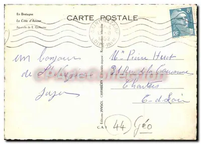 A Costa do Amor — Carta postal ilustrada — Edições Janssot, C.A.1 — Verso