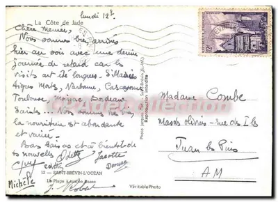Praia de Saint-Brévin-l'Ôcean — Clube dos Pinguins — J. Cadi — Verso