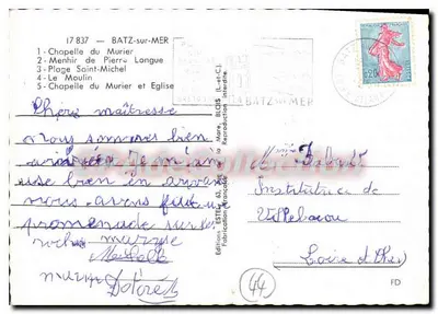 Batz-sur-Mer — vista panoramica — Edizioni Estel, n°44 — Verso