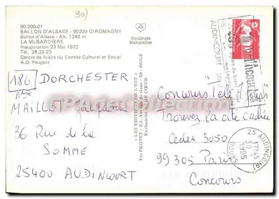 Ballon d'Alsace — Giromagny — Éditions de l'Est — Achterkant