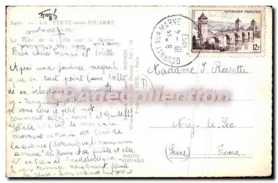 Ponte da Cidade sobre a Marne — La Ferté-sous-Jouarre — Editor E. Mignon — Verso