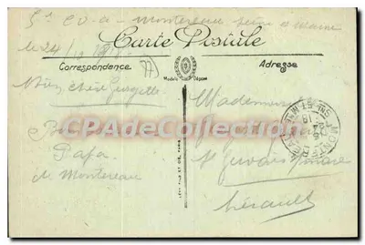 Montereau — La Plaza y la Estatua de Napoleón — LL. — Vagnemont — Reverso