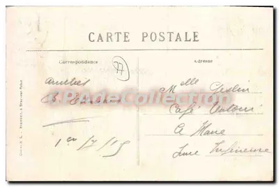 Nangis (S.-et-M.) — O Hotel de Ville — Os Fossos do Velho Castelo — CPAdeCollection — Verso