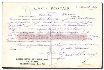 ブラック・イーグル・グランド・ホテル — フォンタインブレウ — Ch. Lezlier — 裏面