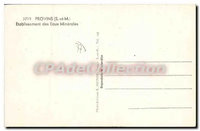Istituto delle Acque Minerali a Provins — E. Mignon, n°3793 — Verso
