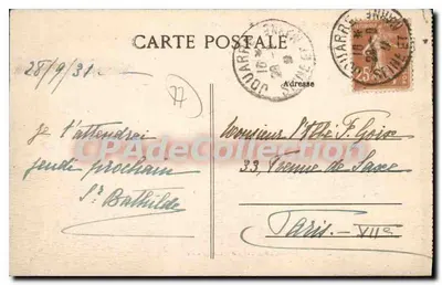 Abadia das Beneditinas - JCUARRE (S.-et-M.) — Edição Brindelet — Verso