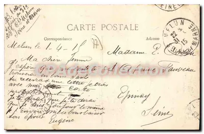 MELUN — Widok brzegów Seiny — Wydawca G. D. nr 817 — Rewers
