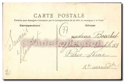 Fontainebleau (S.-et-M.) — Estátua do Geral Damesme — B. F., PARIS — Verso