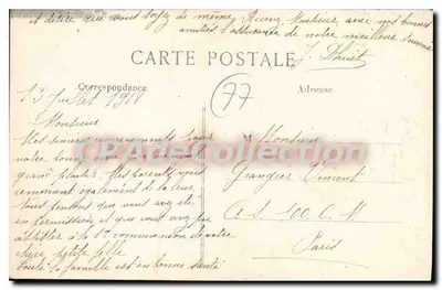Courtacon (S.-et-M.) — aangestoken door de Duitsers tijdens hun terugtocht — L. C. H. Paris, n° 197 — Achterkant