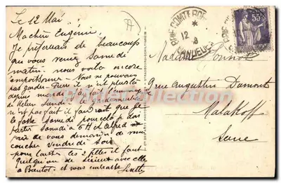 MELUN — Widok na Hotel de Ville i ogrodzie publicznym — ND. — Stara pocztówka deCollection n°64 — Rewers