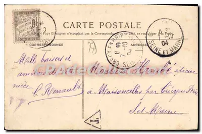 Perthes — Katedra — wydawca Thibault, Melun-Fontainebleau, nr 4 — Rewers
