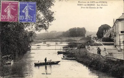 Arredores de LIZY-sur-OURCQ — MARY-sur-MARNE — Ponte do Caminho de Ferro — Edit. Ricoud