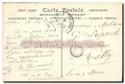 Melun — Kwatera piechoty, dzielnica Augerouil — ND Fot. — Rewers