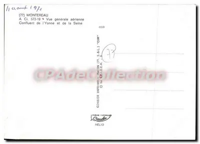 Montreuil-sur-Loire — Confluencia de la Yonne y la Senna — Imprenta Combier, Mâcon — Reverso