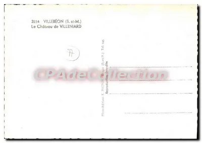 Zamek VILLENIARD — Villebéon (S.-et-M.) — E. Mignon, nr 3554 — Rewers