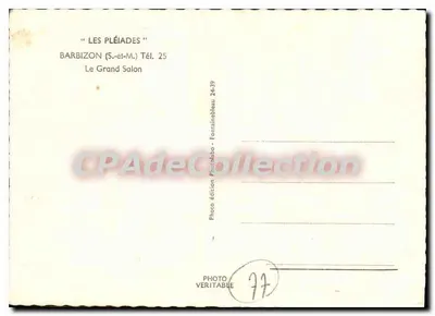 Duży salon — Pléiady — Photo édition Fontainebleau — Rewers