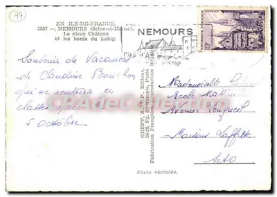 Nemours — Stare zamki i brzegi Loing — Greff — Rewers