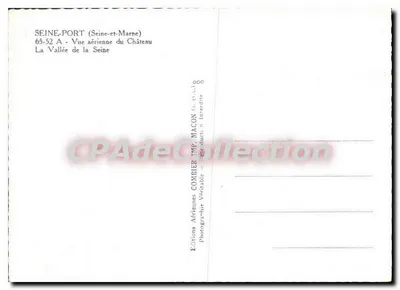 Seine-Port — Widok z lotu na zamek — Wydawnictwo Aériennes Combier, Mâcon — Rewers