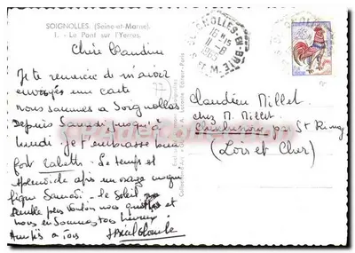 O Ponte sobre o Yerres — Soignolles (Seine-et-Marne) — Editor A. Laconte — Verso