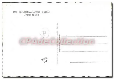 SOUPPES-sur-LOING — O Palácio de Justiça — Edição E. Mignon, n° 4007 — Verso