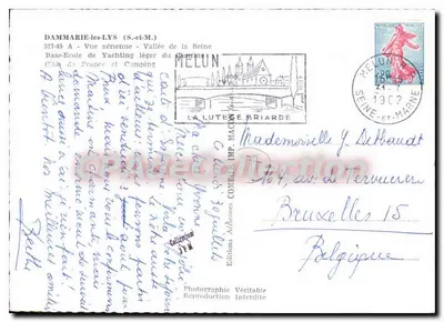 Dammarié-les-Lys — Vue aérienne - Vallée de la Seine — Base-Ecole de Yachting léger et Camping — Éditions Briarde — Verso