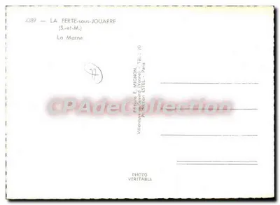 La Ferté-sous-Jouarre — visão do lago com pescador em canoa — E. Mignon — Verso