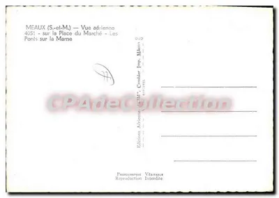 Meaux (S.-et-M.) — Vista aérea — Os Pontes sobre a Marne — Edições Aéreas CIM, n° 4051 — Verso