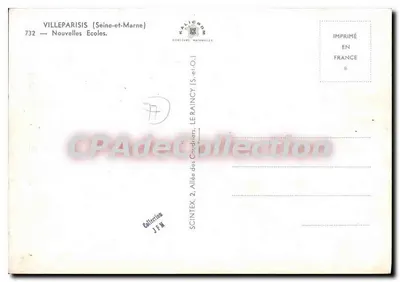 Villeparisis (Seine-et-Marne) — Novas Escolas — Editor Concorès Naturelles, n° 732 — Verso