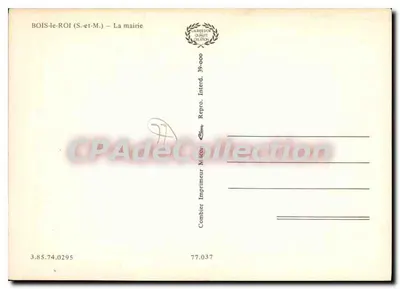 Bois-le-Roi — A prefeitura — Imprimeur Combier — Verso